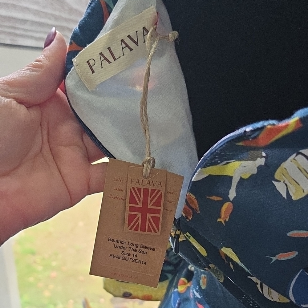 Palava Beatrice Under The Sea Blue Dress with Yellow Accents - Picture 4 of 4